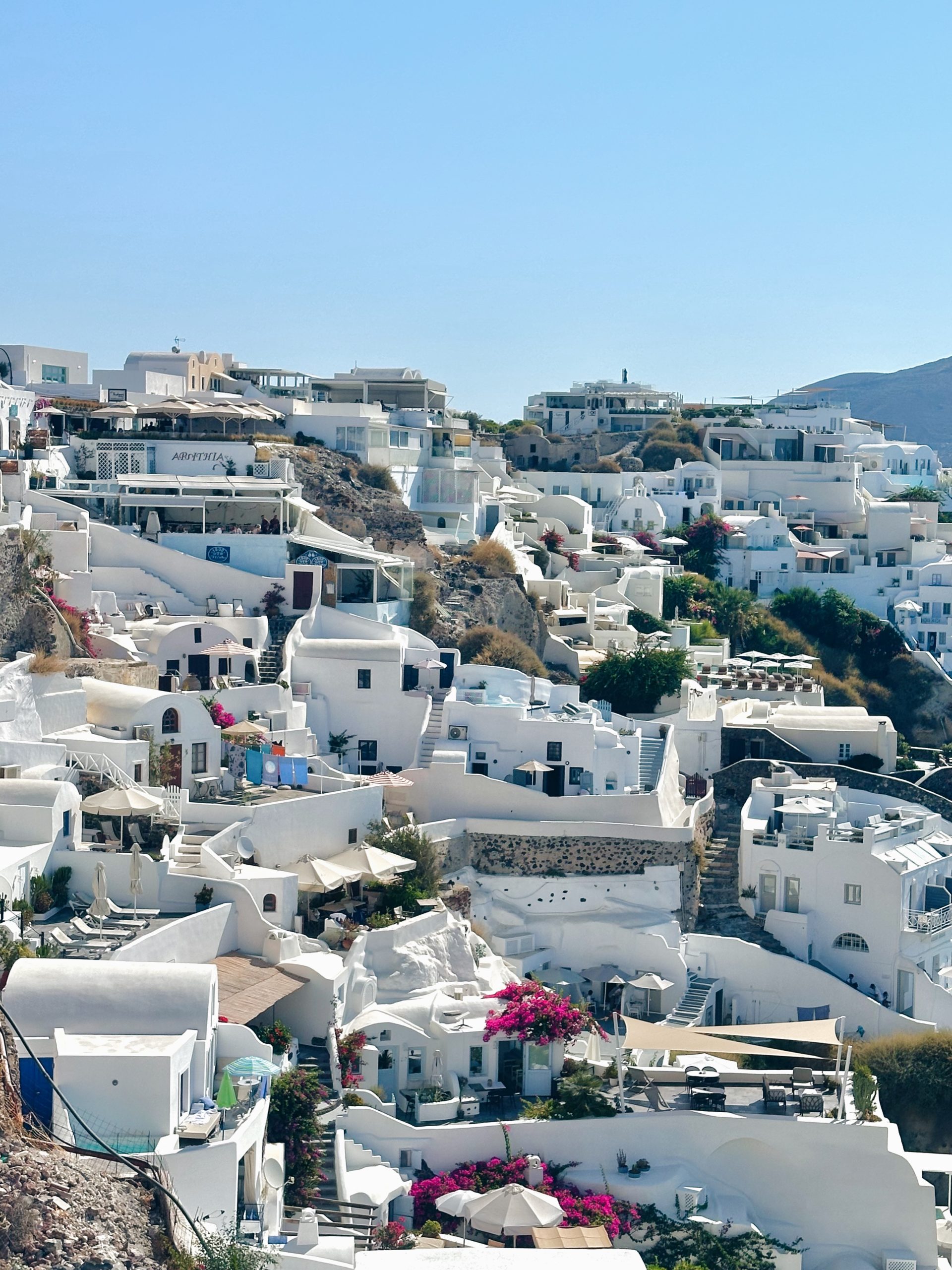 this is a picture of the white buildings in Santorini Greece